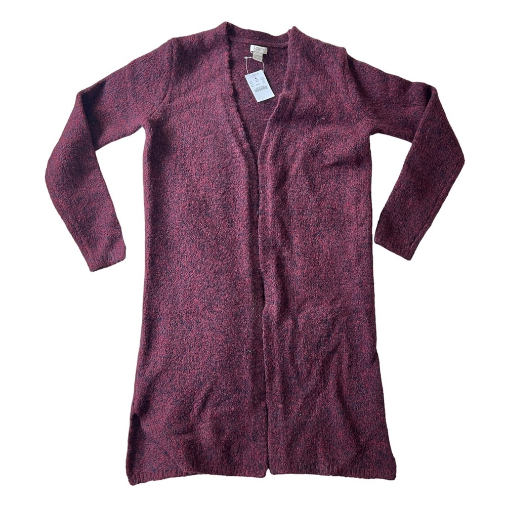 J. Crew Marled Red Black Cardigan XXS